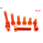 POMARAŃCHOWE ALUMINIOWE ŚRUBY DIN 912 M2,5